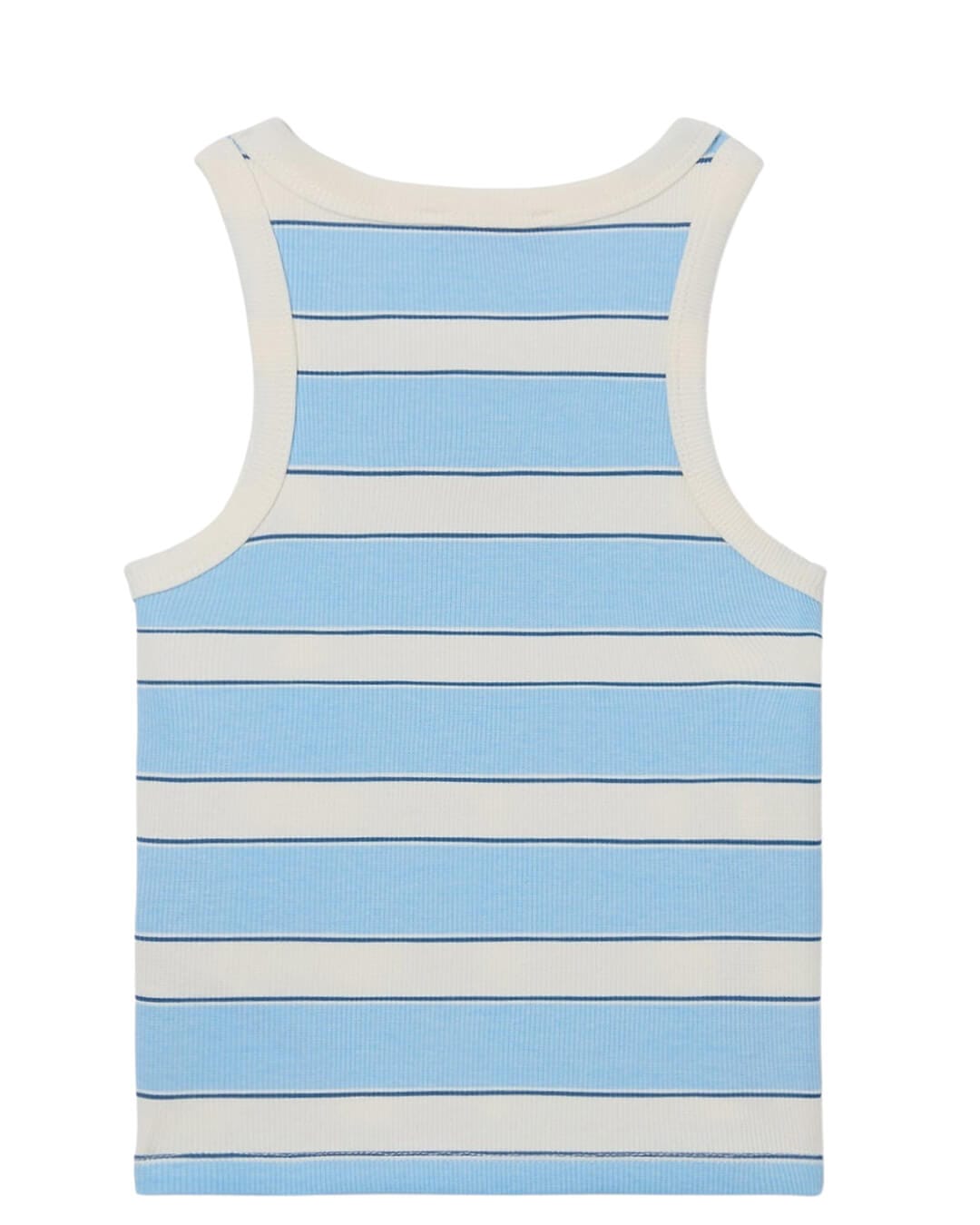 MC2 Saint Barth T-Shirts MC2  Blue Jr Girl Rib Tank Crop Top Rib Stb Beach Stripes