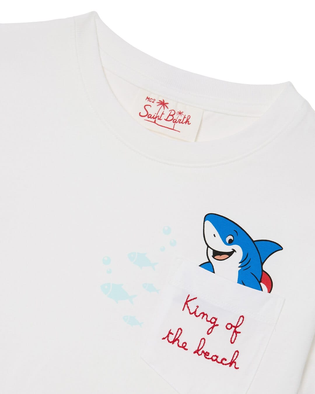 MC2 Saint Barth T-Shirts MC2 Eddy T-shirt With Pocket Shark Side Cross