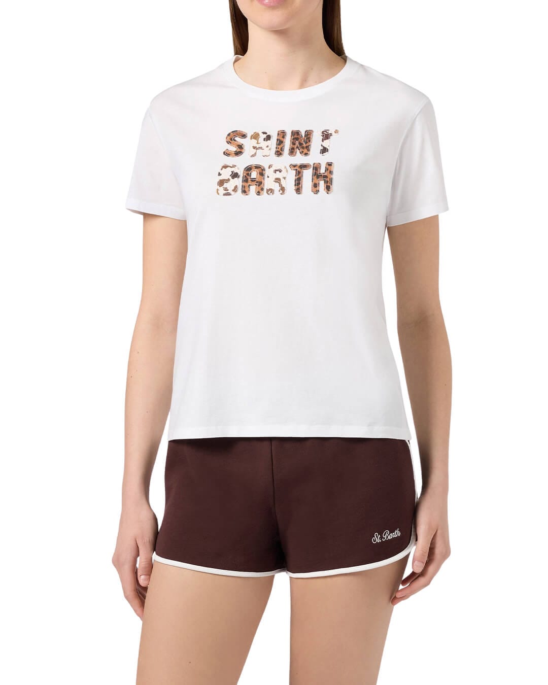 MC2 Saint Barth T-Shirts MC2 EMILIE ANIMALIER PATCH  WOMAN COTTON T-SHIRT