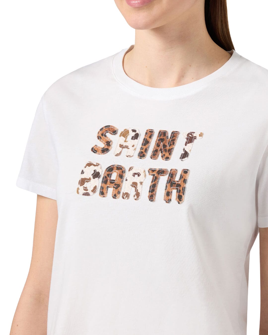 MC2 Saint Barth T-Shirts MC2 EMILIE ANIMALIER PATCH  WOMAN COTTON T-SHIRT