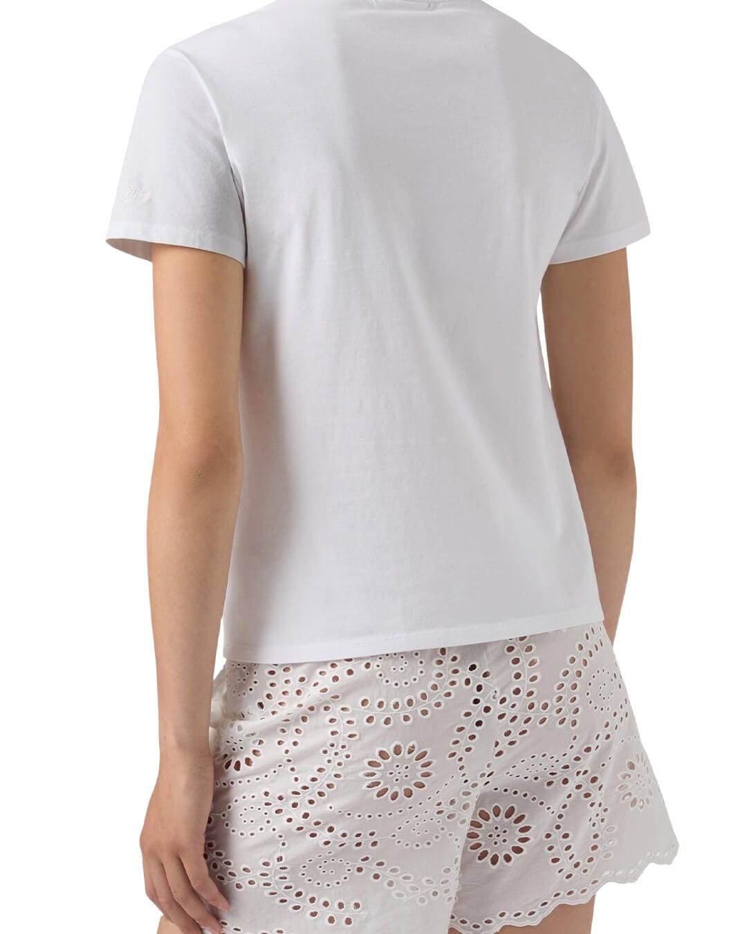 MC2 Saint Barth T-Shirts MC2 Emilie Woman Cotton T-shirt Apres Sun 01n Strass Emb 08571l