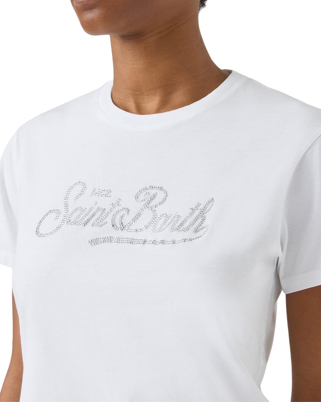MC2 Saint Barth T-Shirts MC2 Emilie Woman Cotton T-shirt Sb 01n Strass