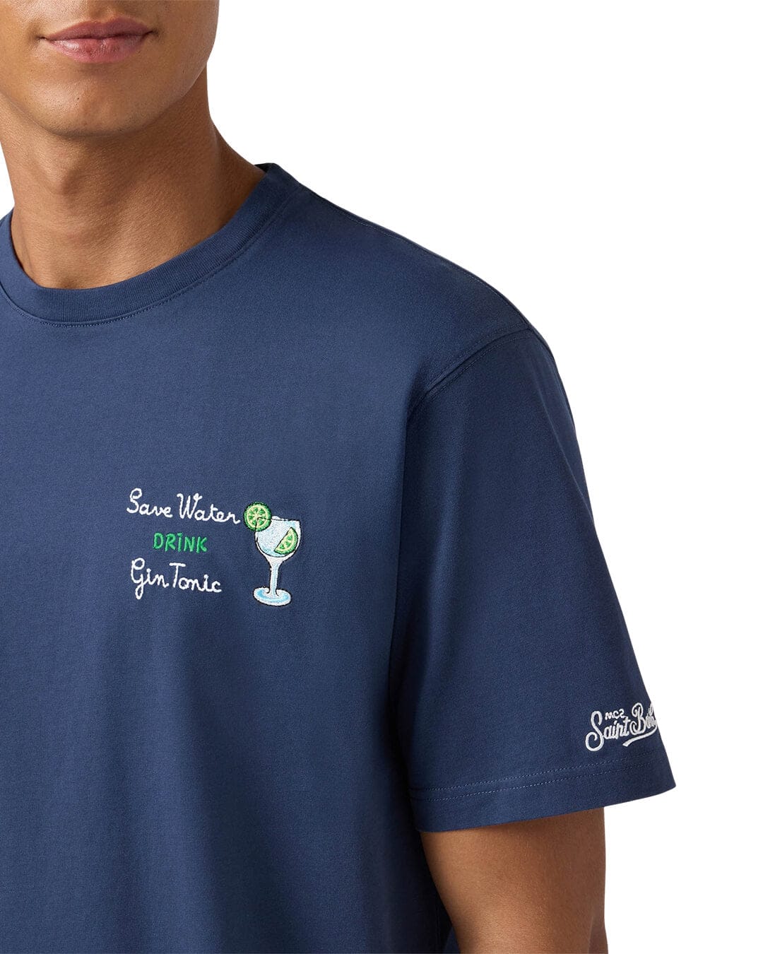 MC2 Saint Barth T-Shirts MC2 Saint Barth Arnott Classic St Barth T-Shirt Drink Gin Save 61 Emb 00136I