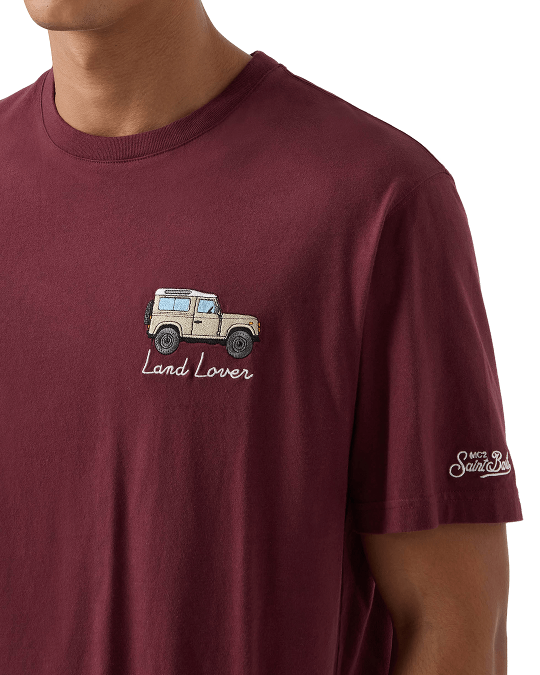 Mc2 Saint Barth T-Shirts MC2 Saint Barth Bordeaux Arnott Car Land Lover T-Shirt in Warm Fabric