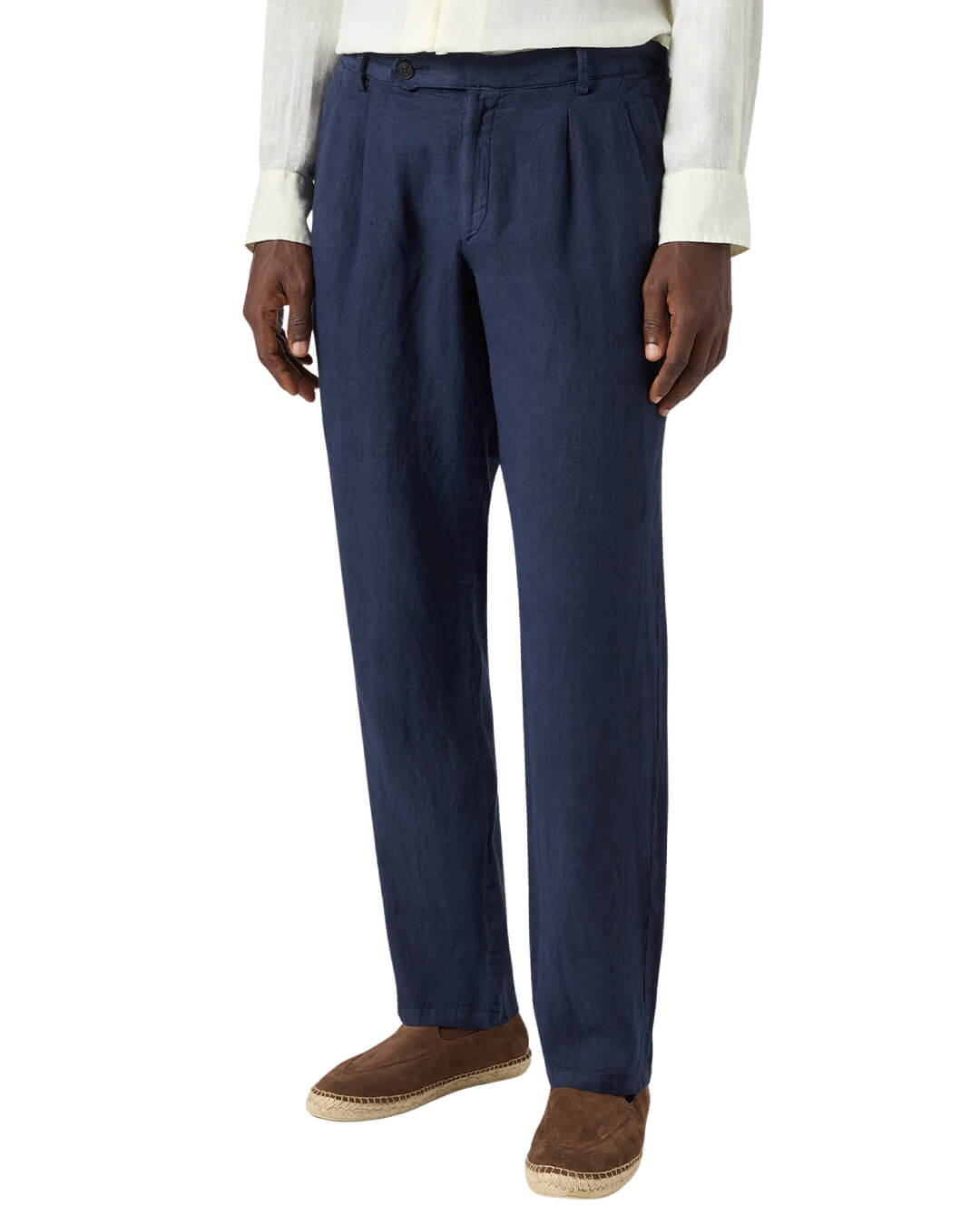 MC2 Saint Barth Trousers MC2 HAVIER PANTS WITH PINCES LINEN 61 BLUE NAVY