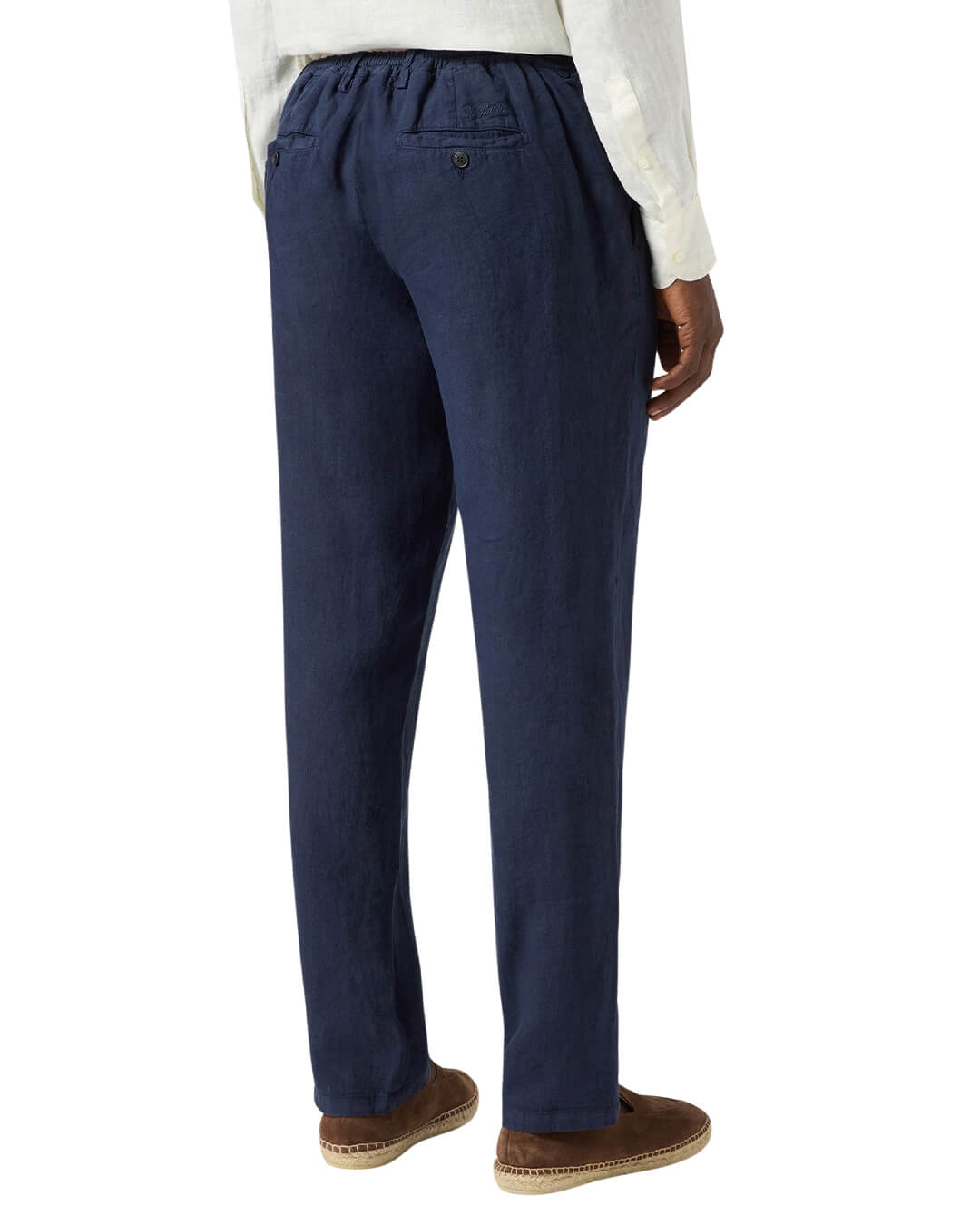 MC2 Saint Barth Trousers MC2 HAVIER PANTS WITH PINCES LINEN 61 BLUE NAVY