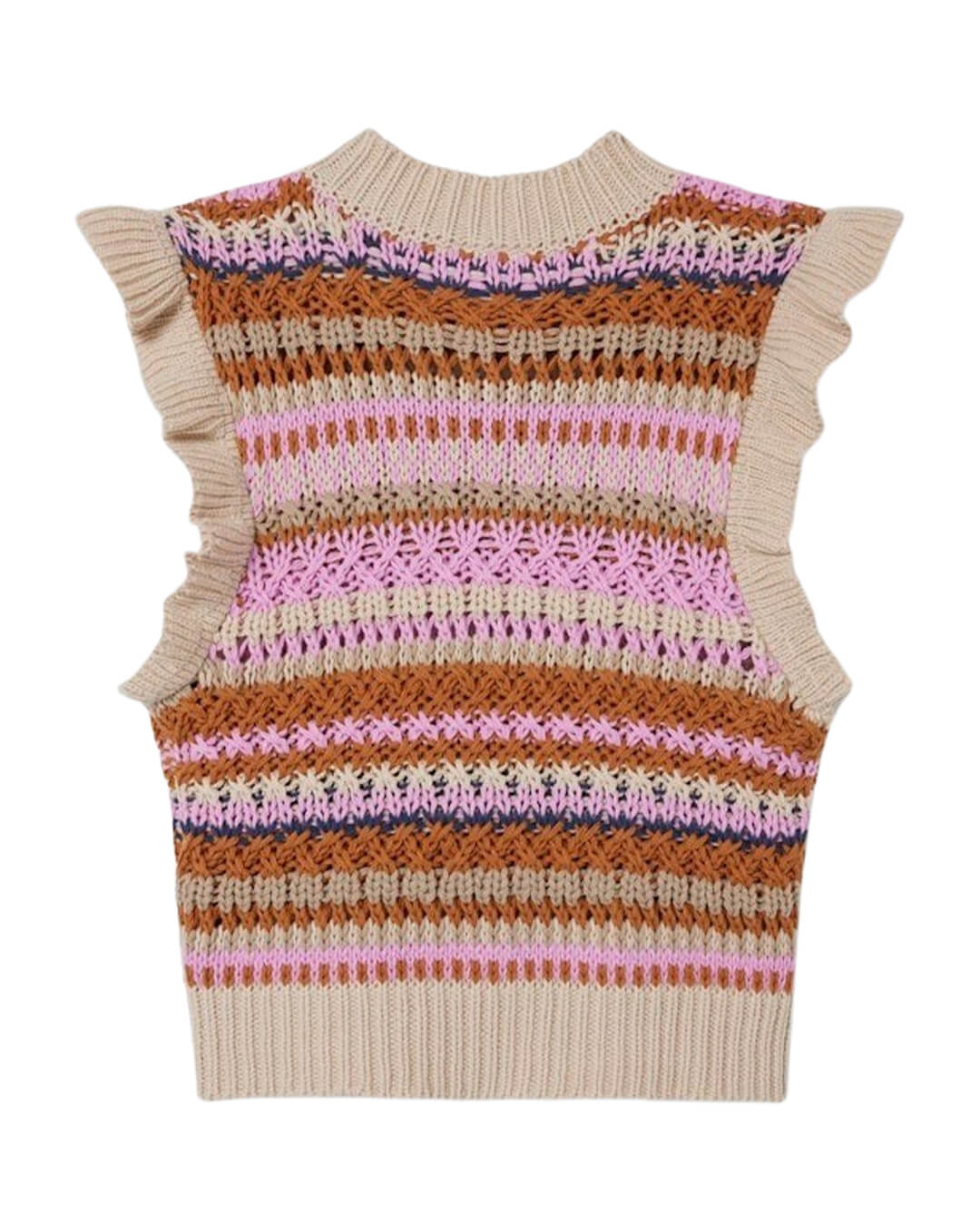 Name It Jumpers Name It Kanasta Cream Striped Knit Vest