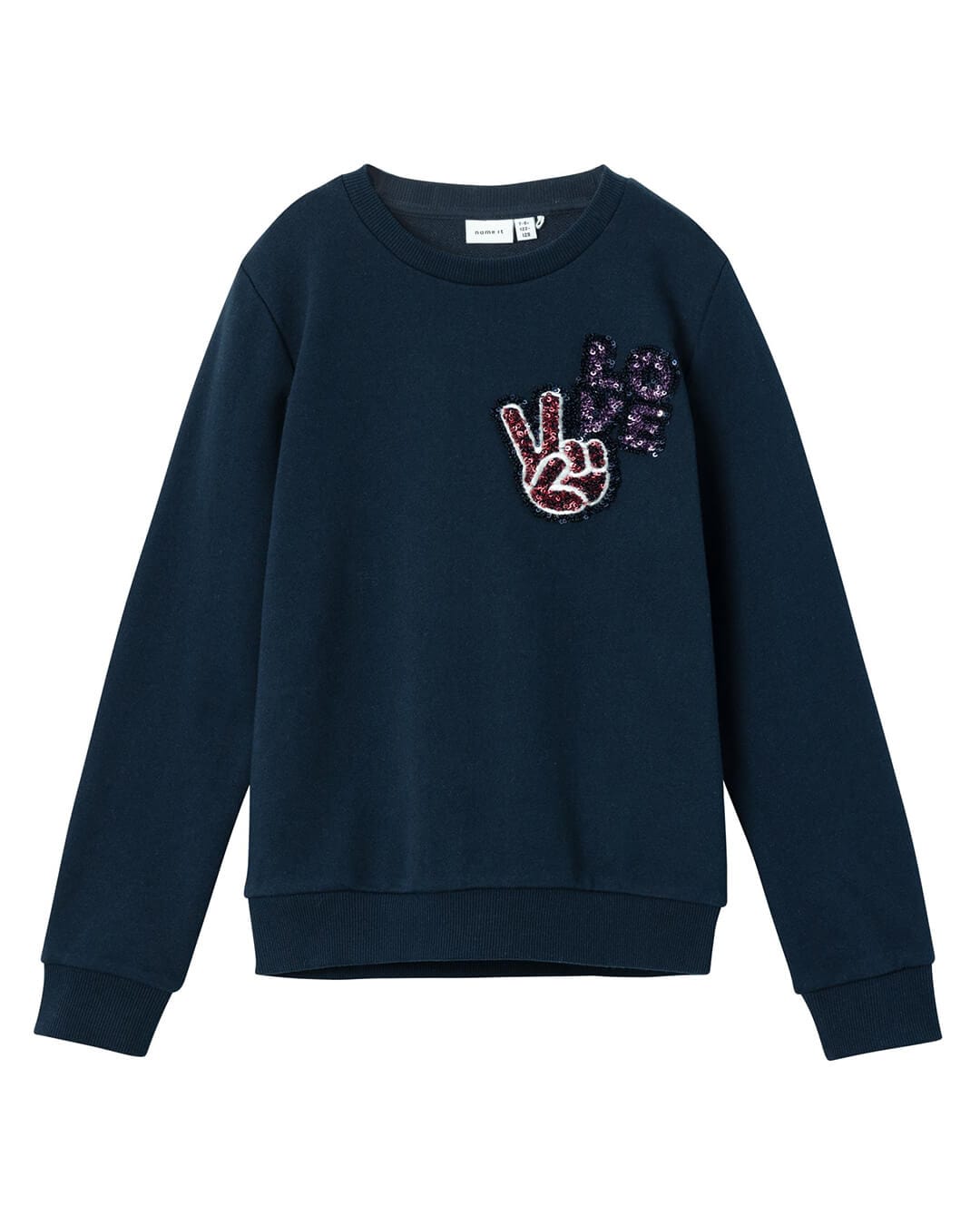 Name It Jumpers Name It Kirli Navy Peace and Love Sweatshirt