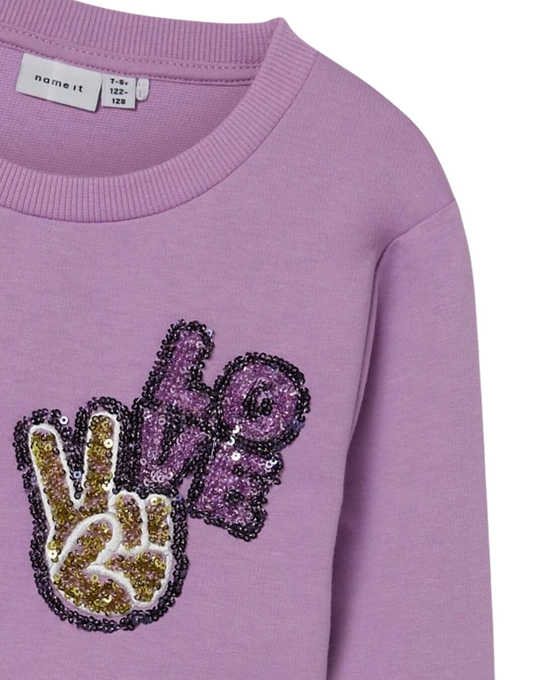 Name It Jumpers Name It Kirli Purple Peace and Love Sweatshirt