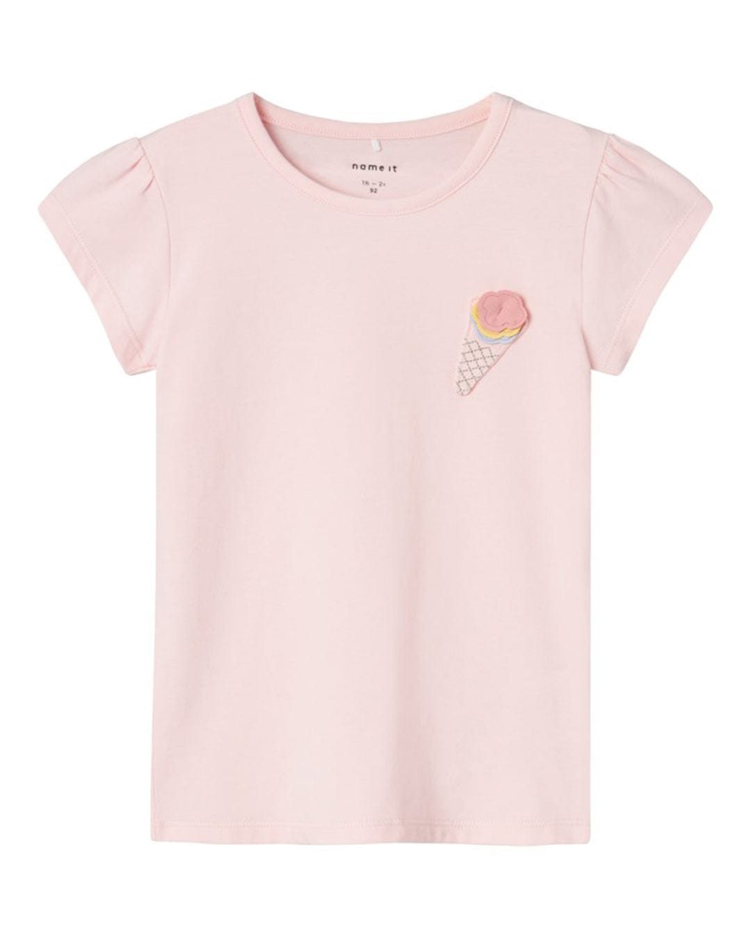 Name It T-Shirts Girls Name It Ice Cream Detail Pink Short Sleeves T-Shirt