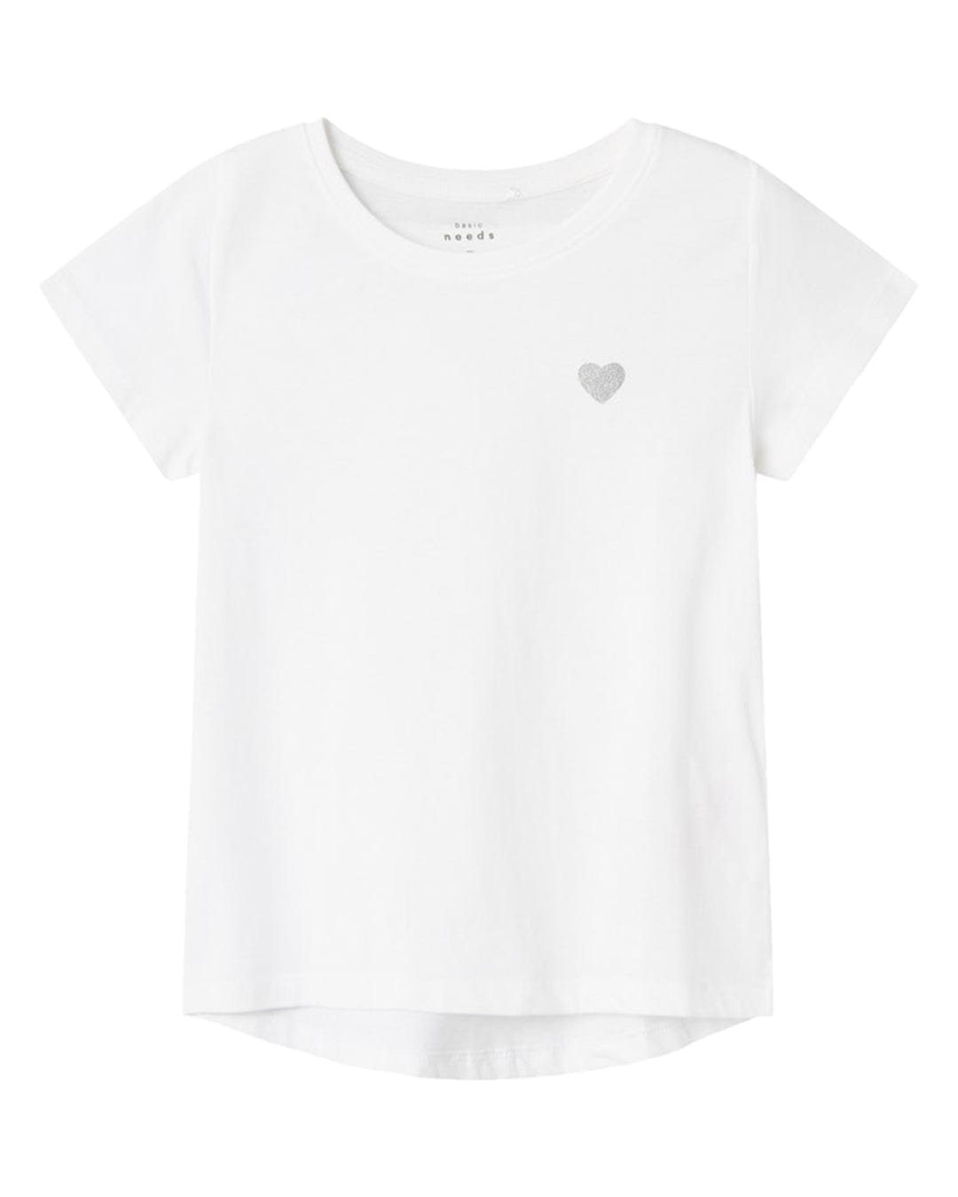 Name It T-Shirts Girls Name It Violine Bright White Short Sleeved Loose T-Shirt