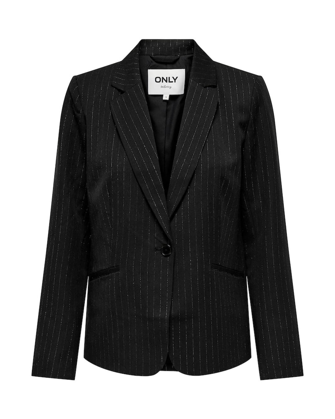 Only Blazers Only Vivian Black Pinstripe Blazer