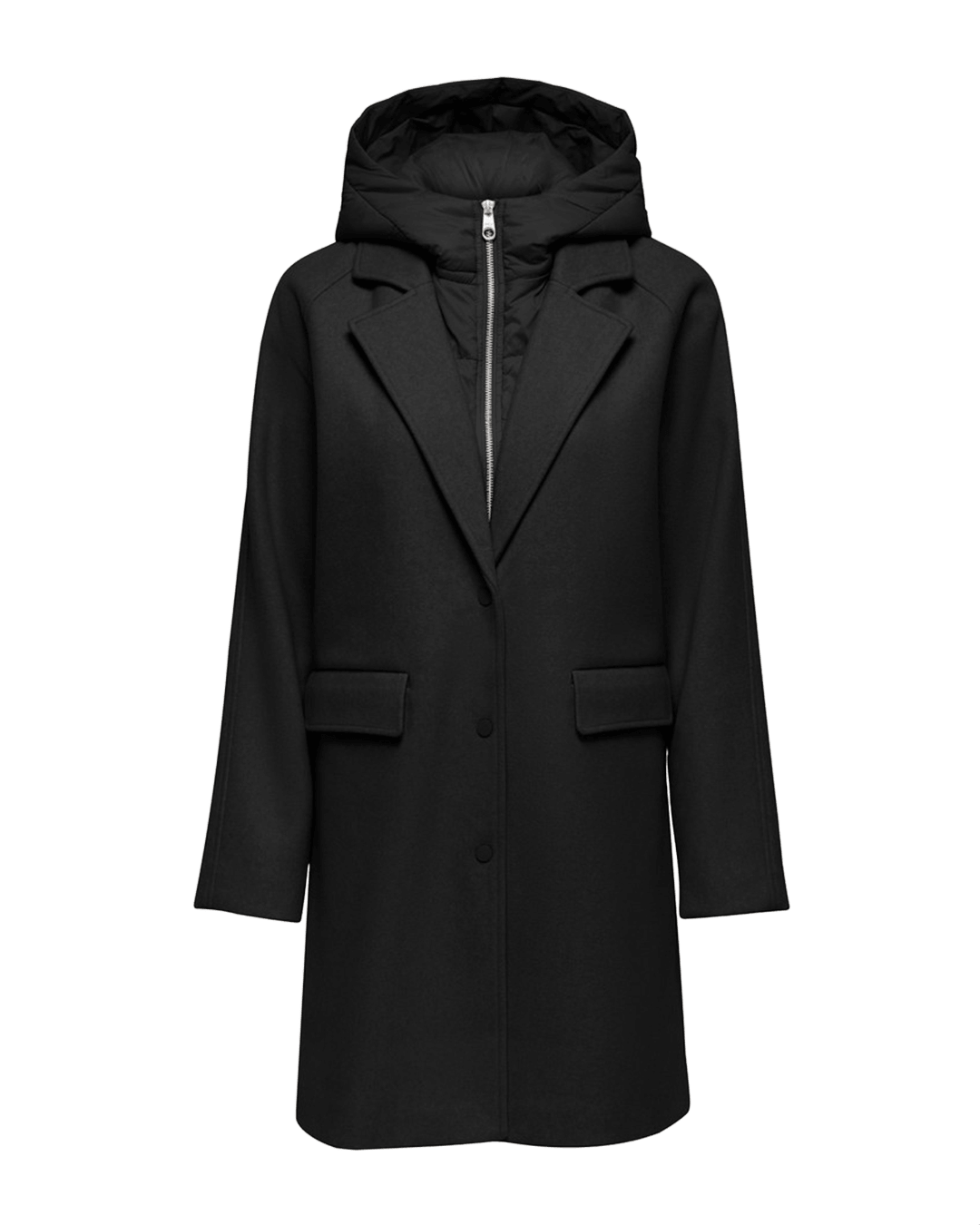Only Coats Only Black Bloom Hooded Coat