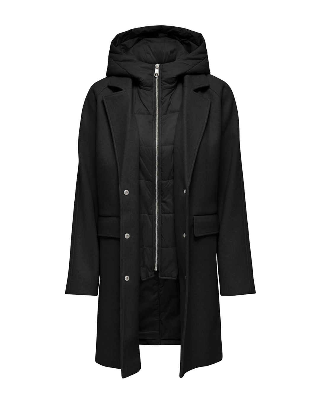 Only Coats Only Black Bloom Hooded Coat