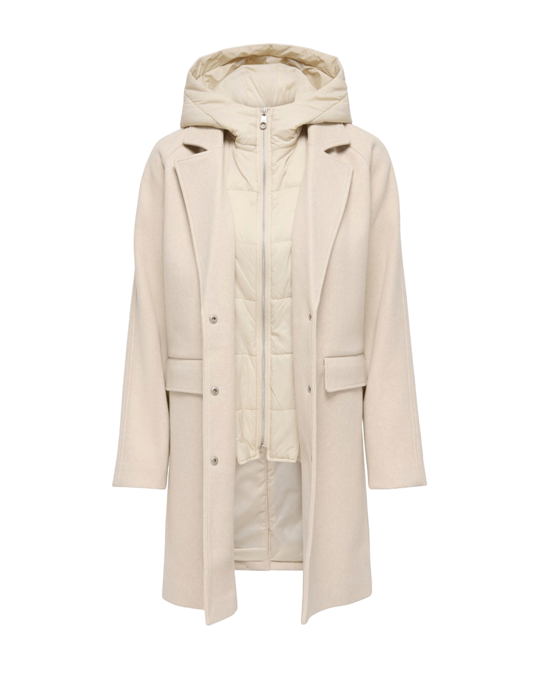 Only Coats Only White Bloom Hooded Coat