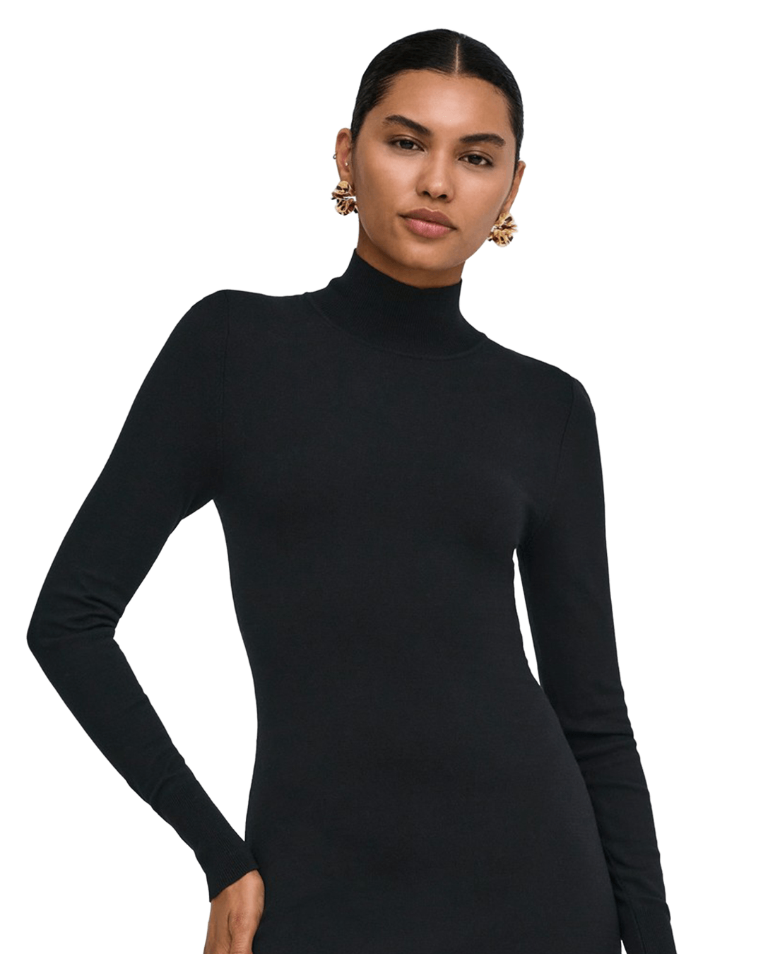 Only Dresses Only Black Kattie High Neck Knitted Dress