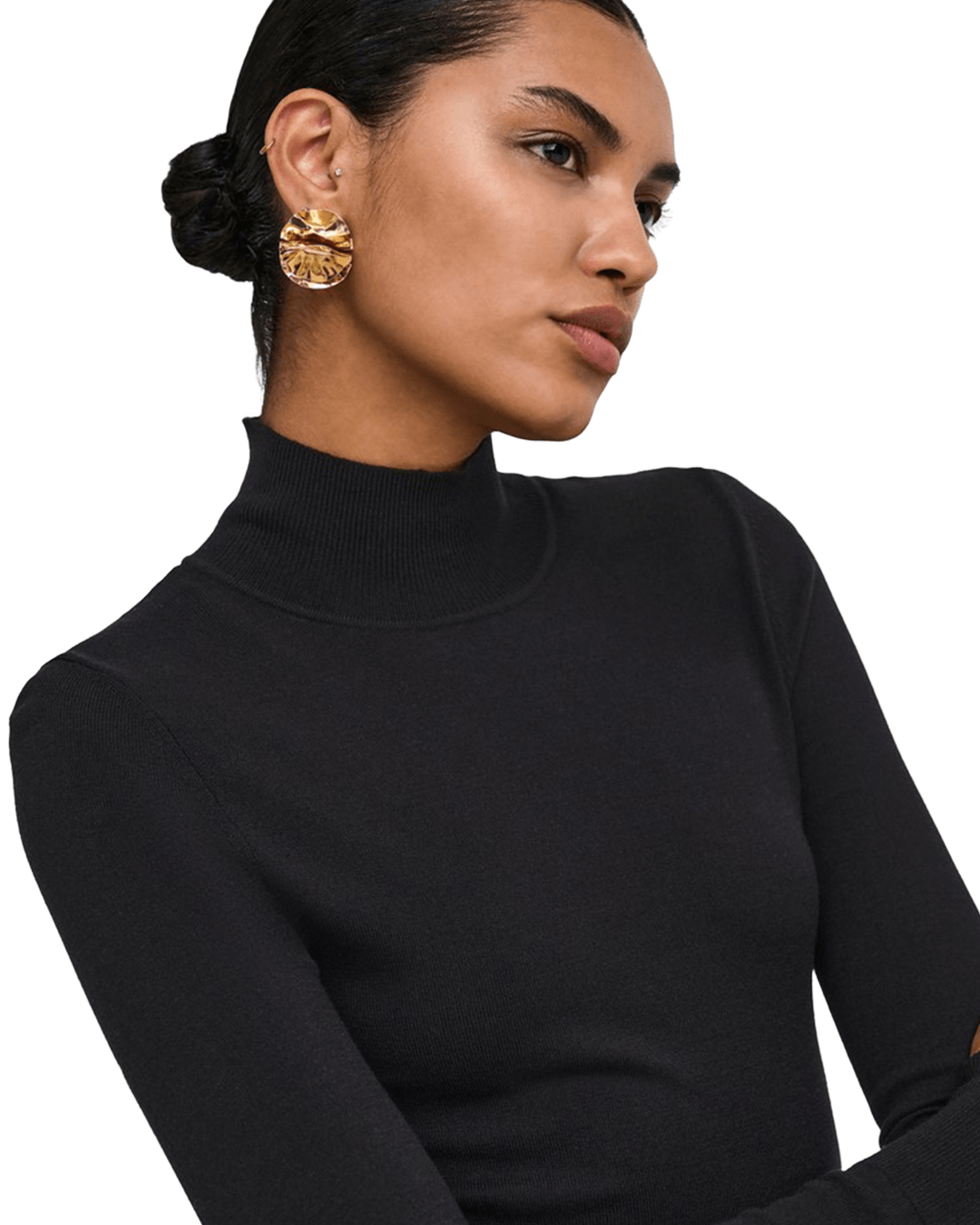 Only Dresses Only Black Kattie High Neck Knitted Dress