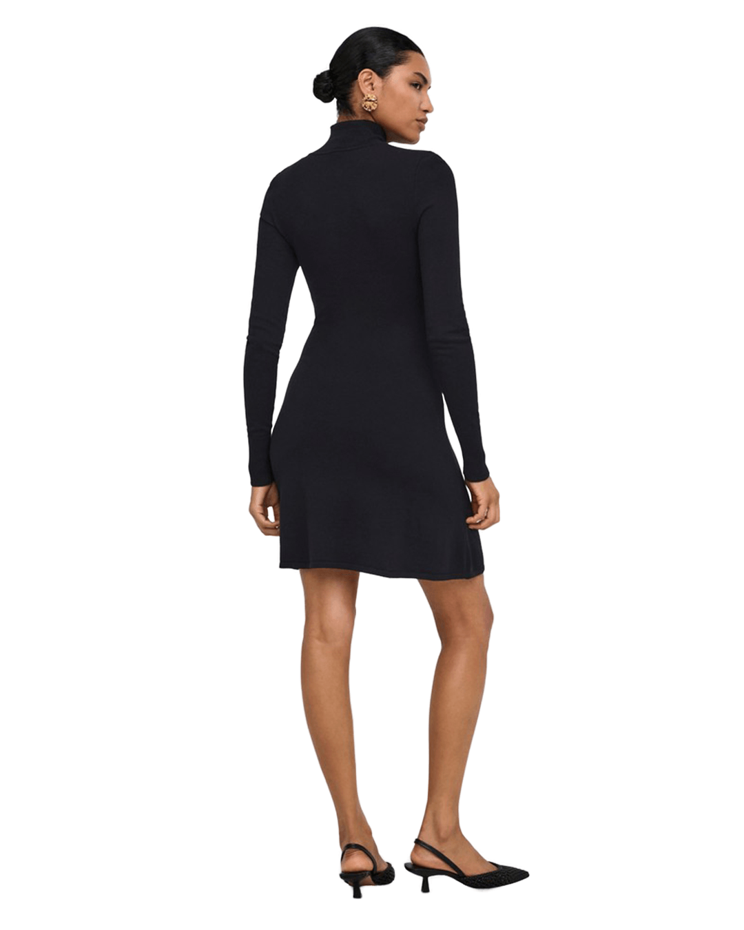 Only Dresses Only Black Kattie High Neck Knitted Dress