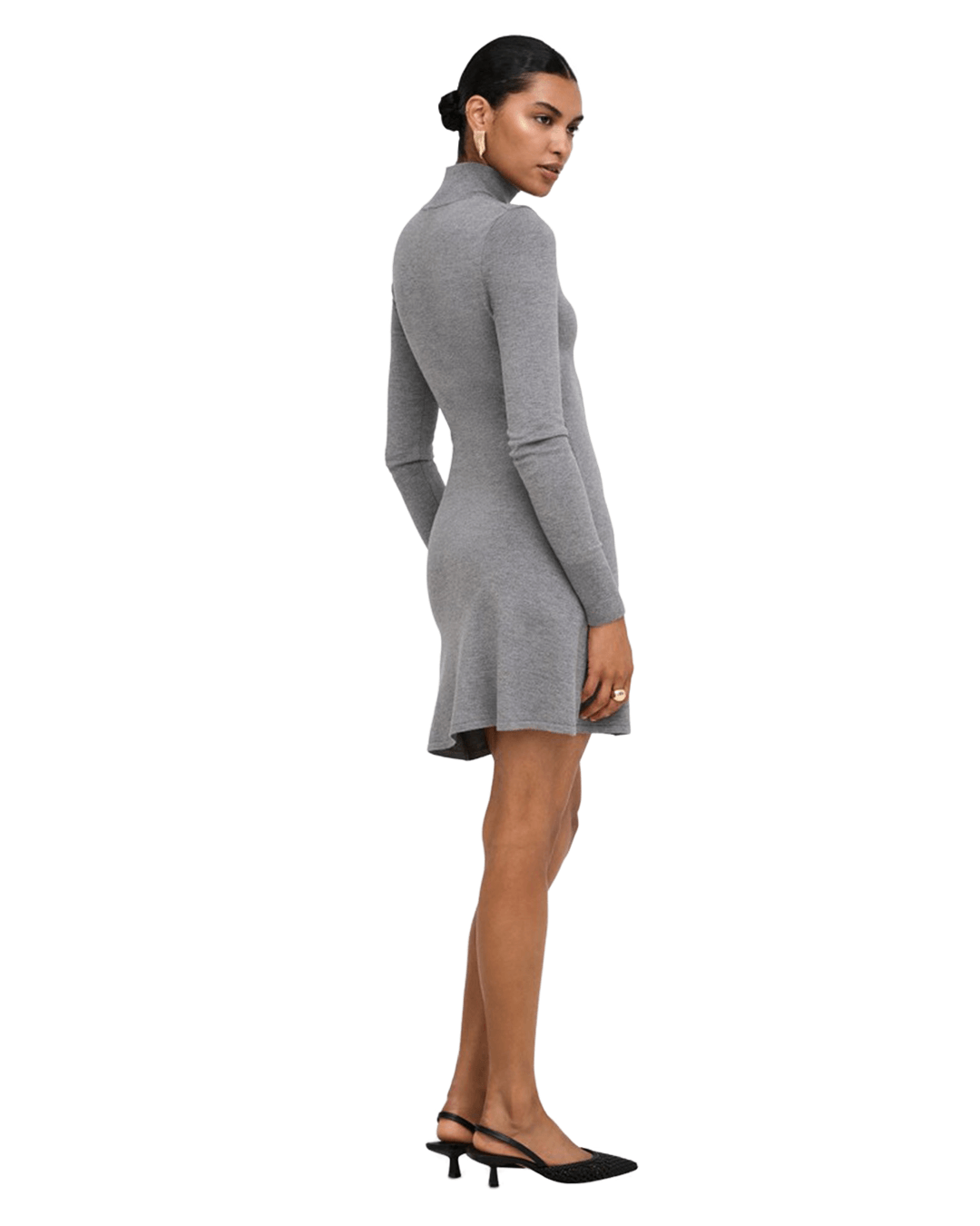 Only Dresses Only Grey Kattie High Neck Knitted Dress