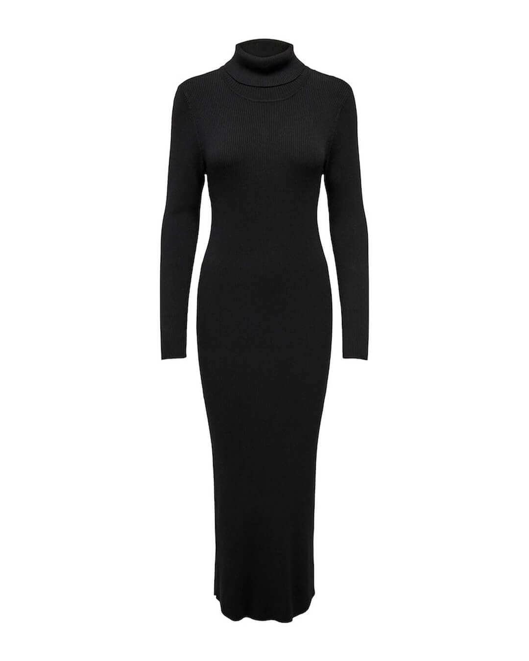Only Dresses Only Leonora Black Knitted Roll Neck Dress