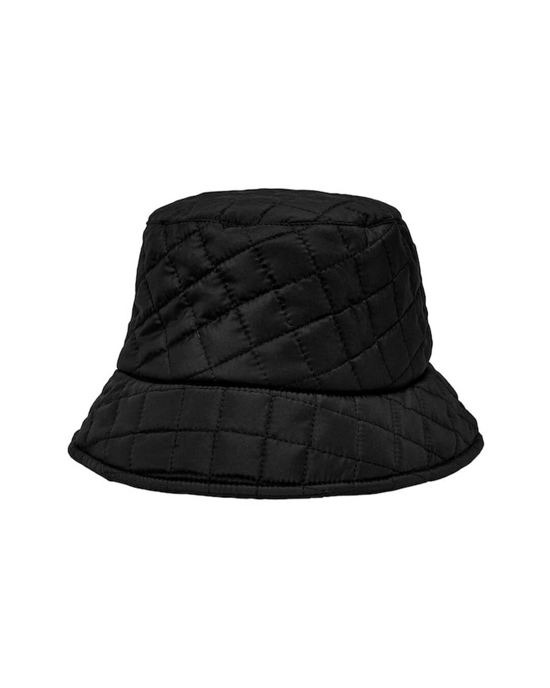 Only Hats One Size Only Black Quilted Bucket Hat