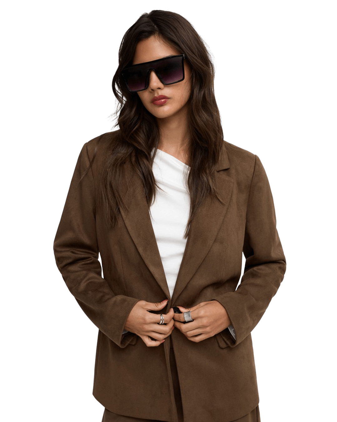 Only Jackets Only Brown Addi Faux Suede Blazer
