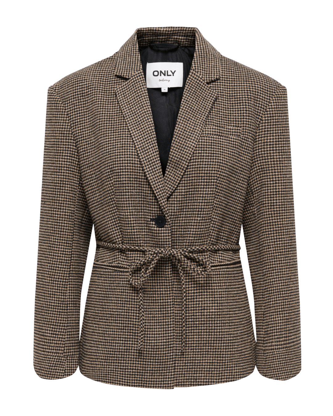 Only Jackets Only Brown Nella Belted Check Blazer