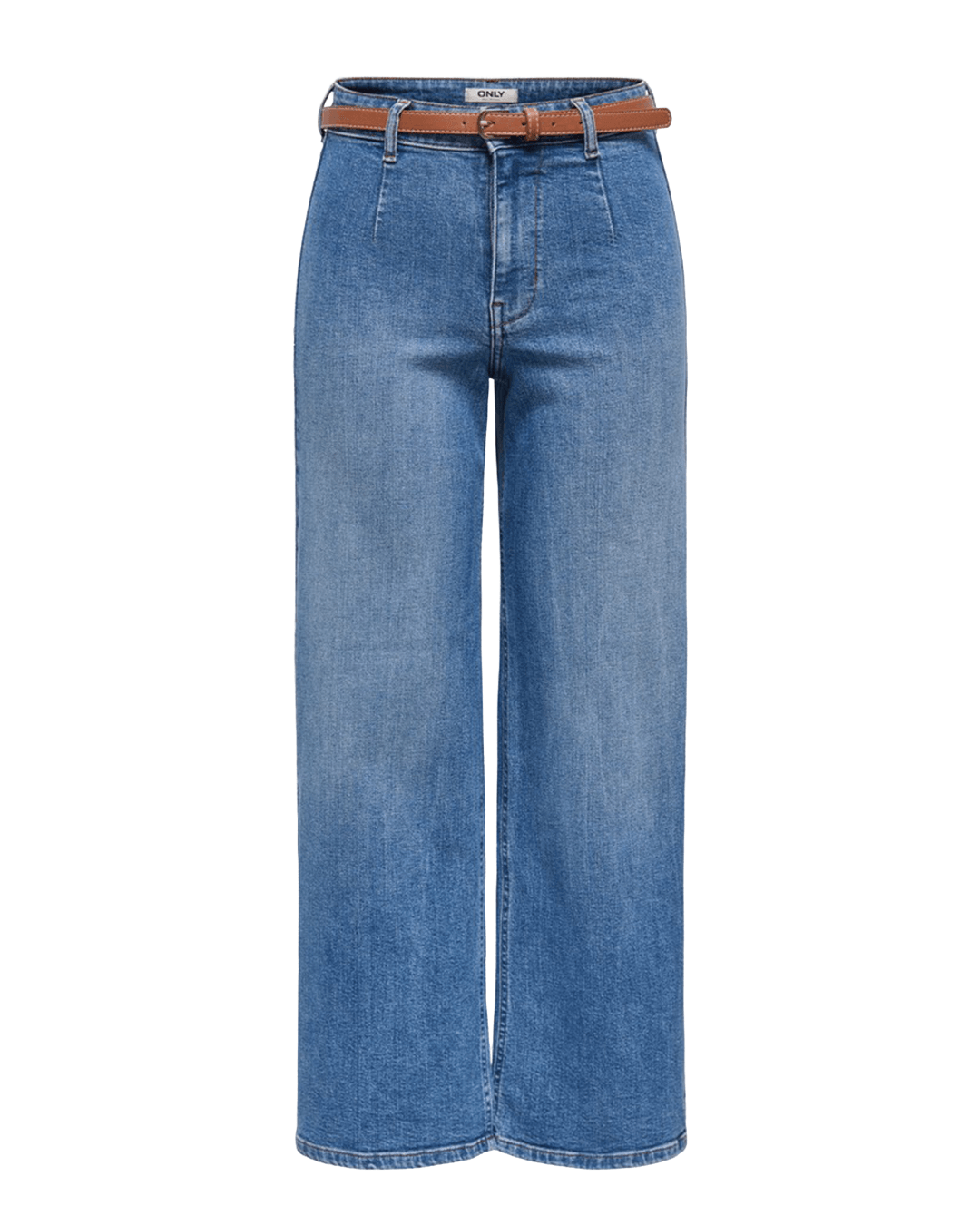 Only Jeans Only Blue Madison Mid Wash Wide Leg Belt Jeans