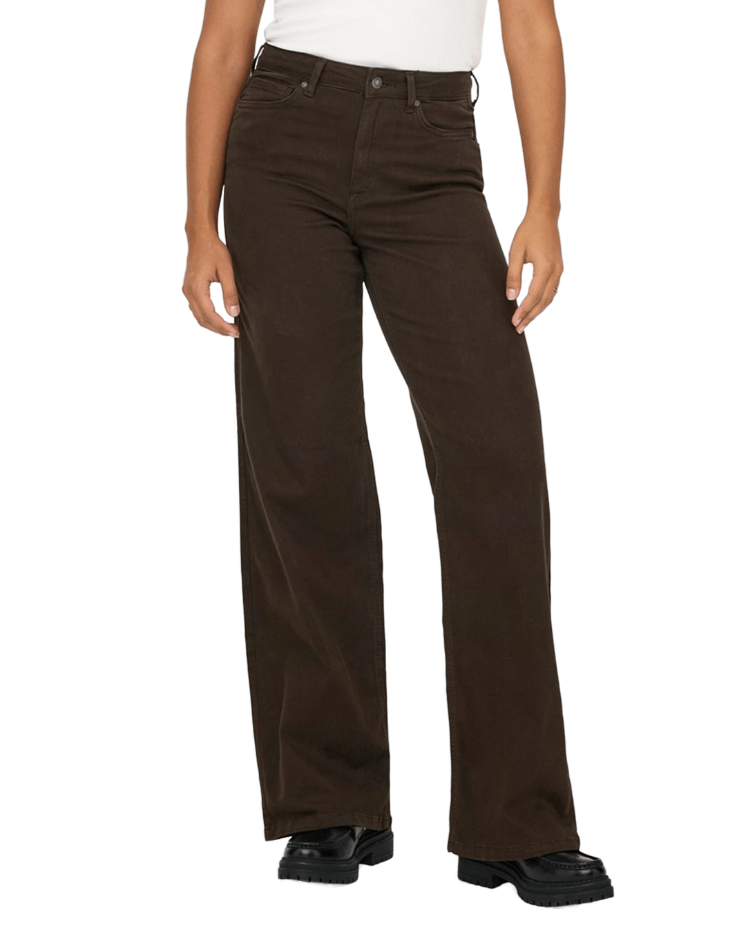Only Jeans Only Brown Madison Blush High Waist Wide Leg Jeans