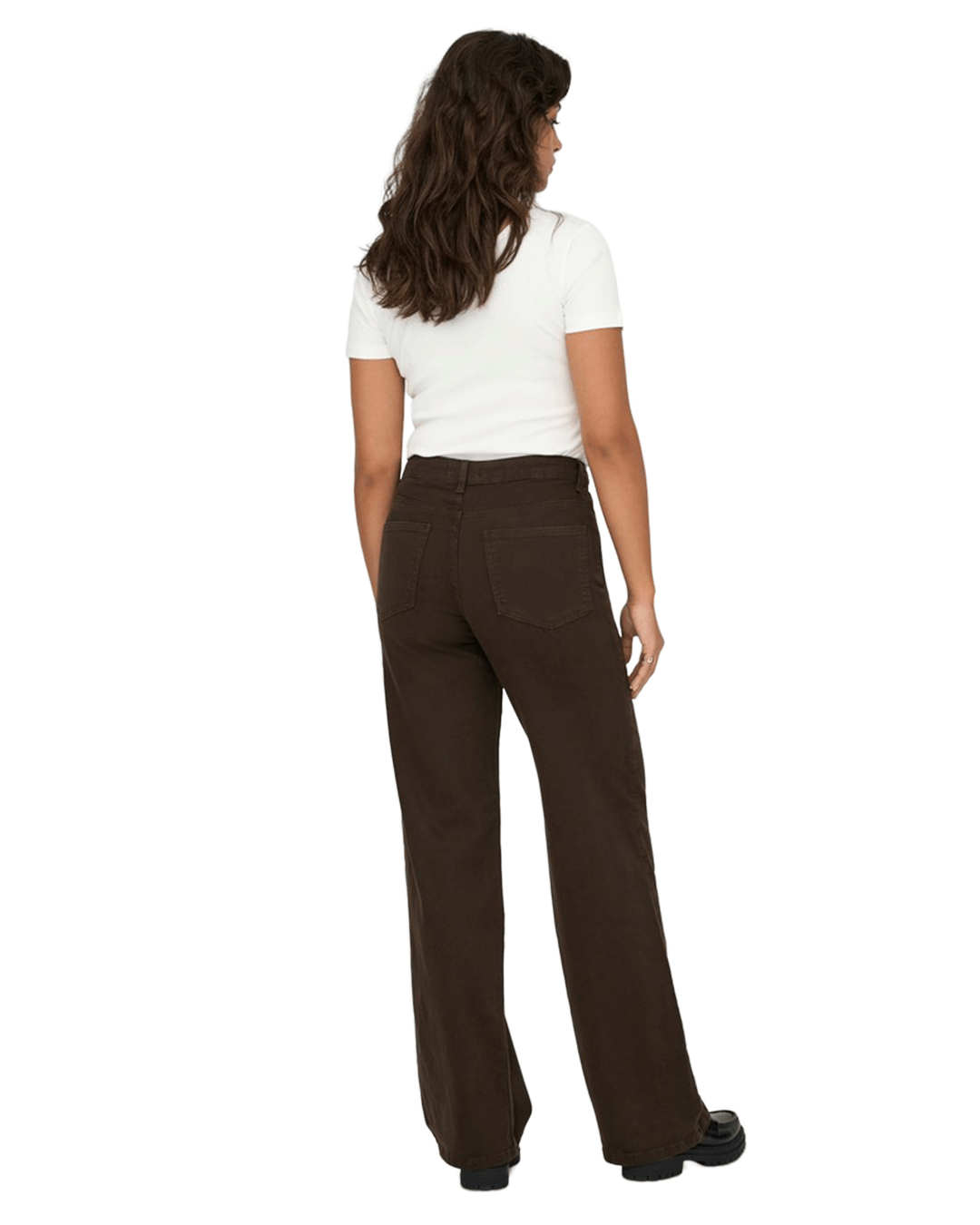Only Jeans Only Brown Madison Blush High Waist Wide Leg Jeans