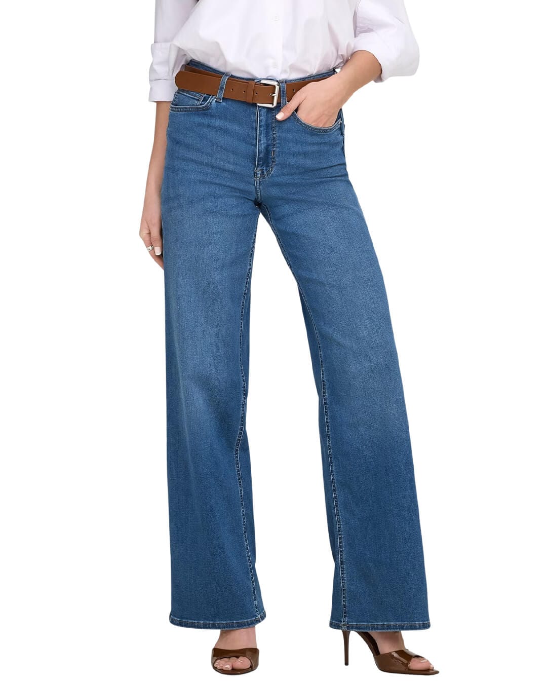 Only Jeans Only Madison Blush Hw Wide Dnm Cro372 Noos Blu Denim