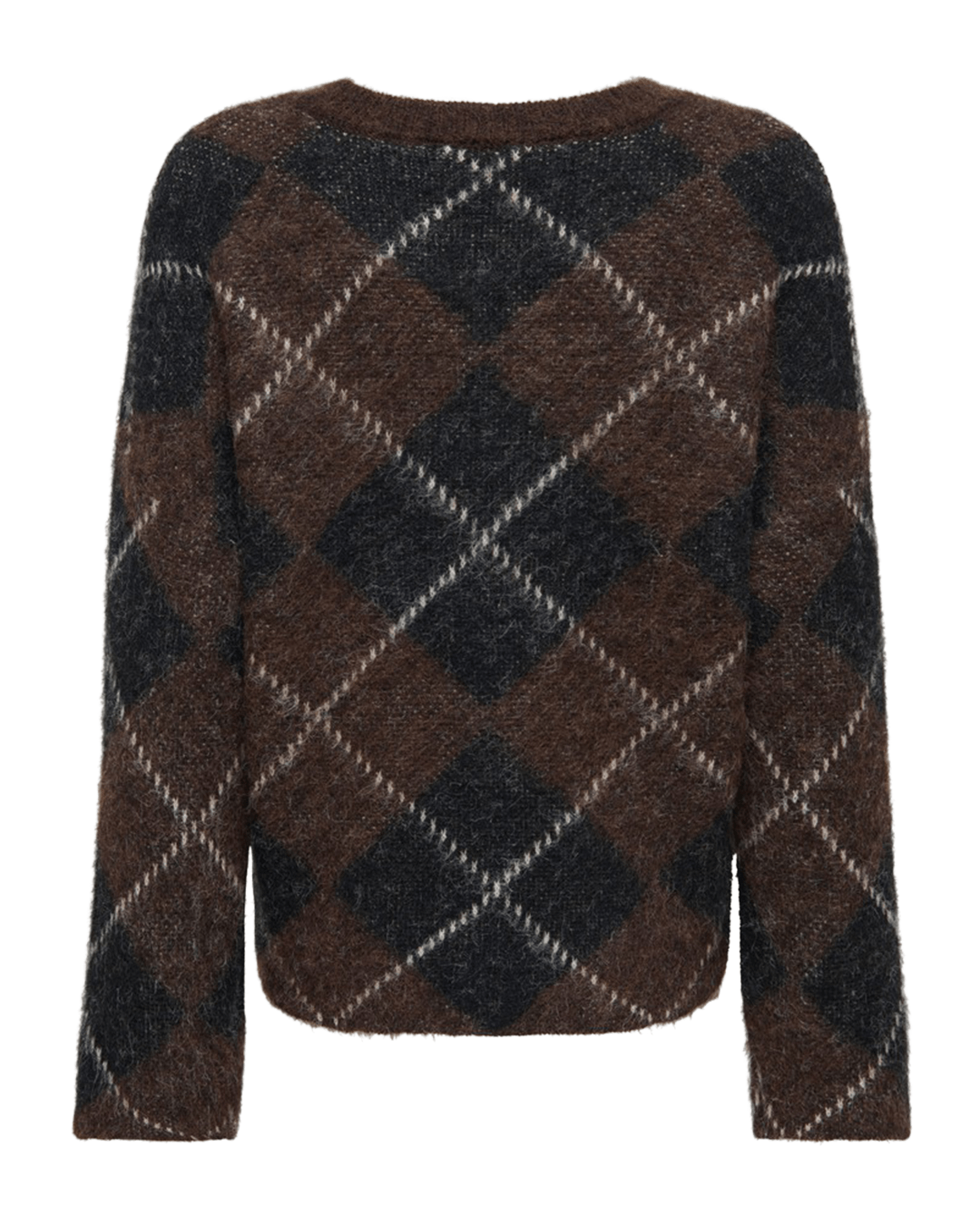 Only Jumpers Only Brown Noeme Pattern Round Neck Jumper