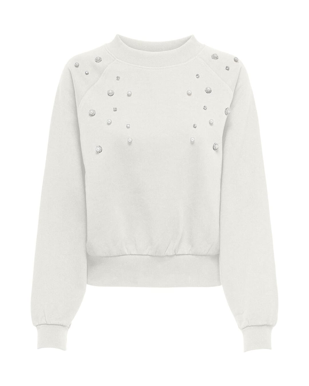 Only Jumpers Only Cama White Shine Crew Neck Sweatshirt