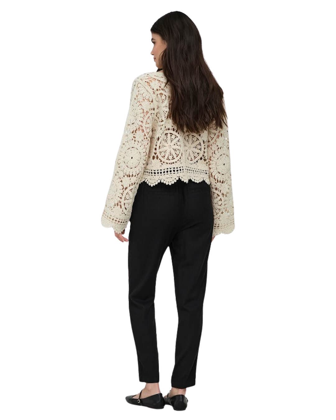 Only Jumpers Only Cream Onlwaterly Crochet Cardigan