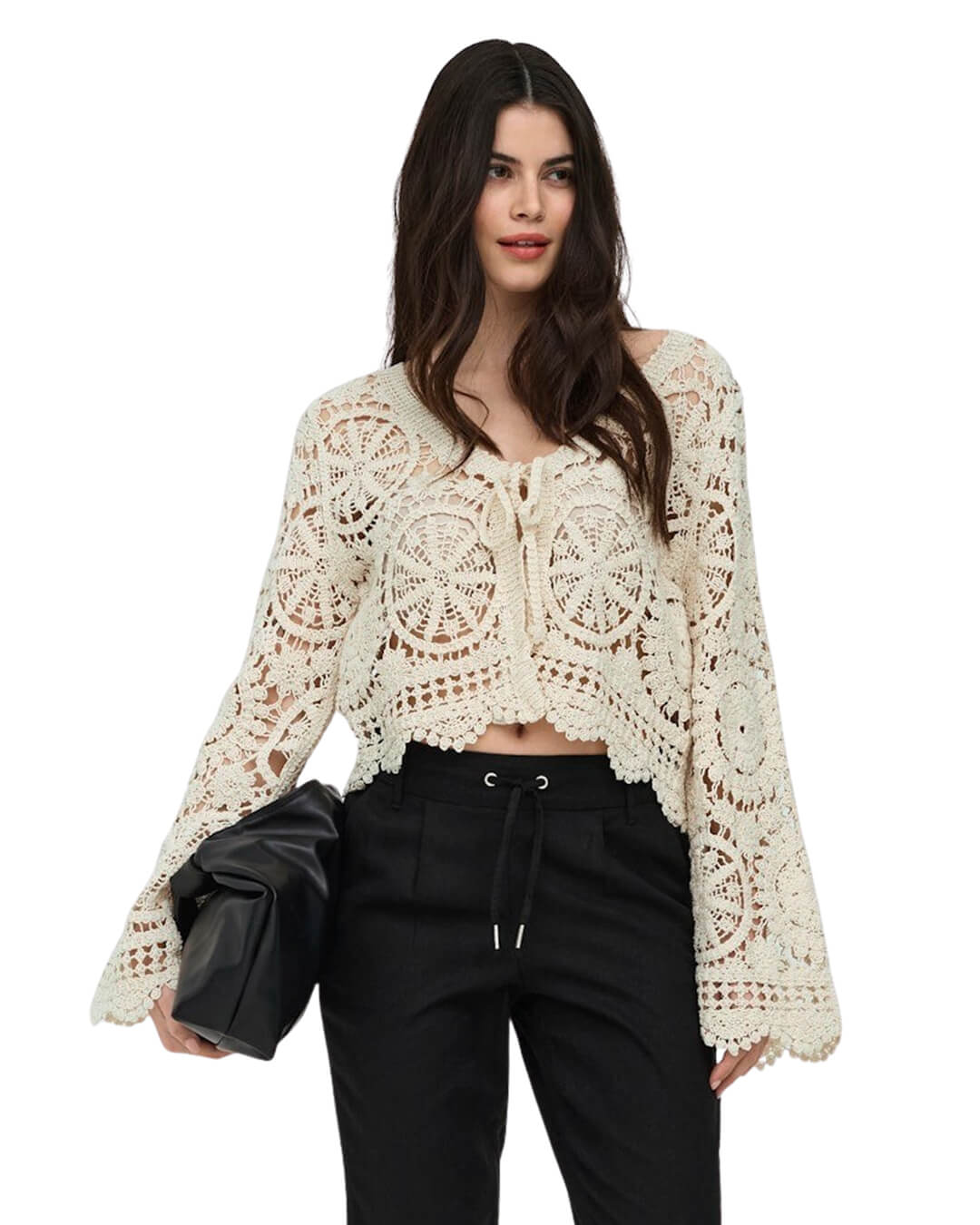 Only Jumpers Only Cream Onlwaterly Crochet Cardigan