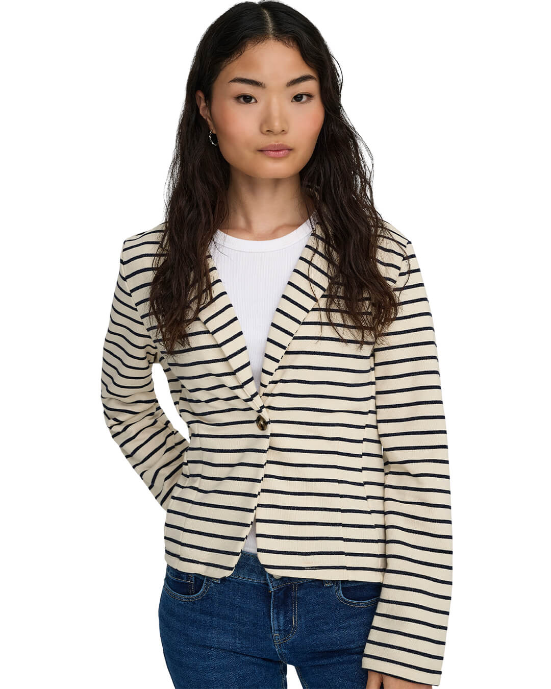 Only Jumpers Only Green Stripes Onlnelson Cardigan
