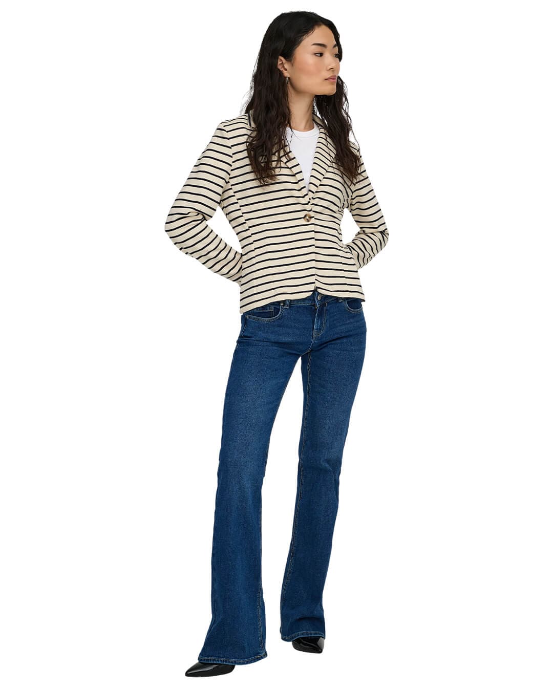 Only Jumpers Only Green Stripes Onlnelson Cardigan