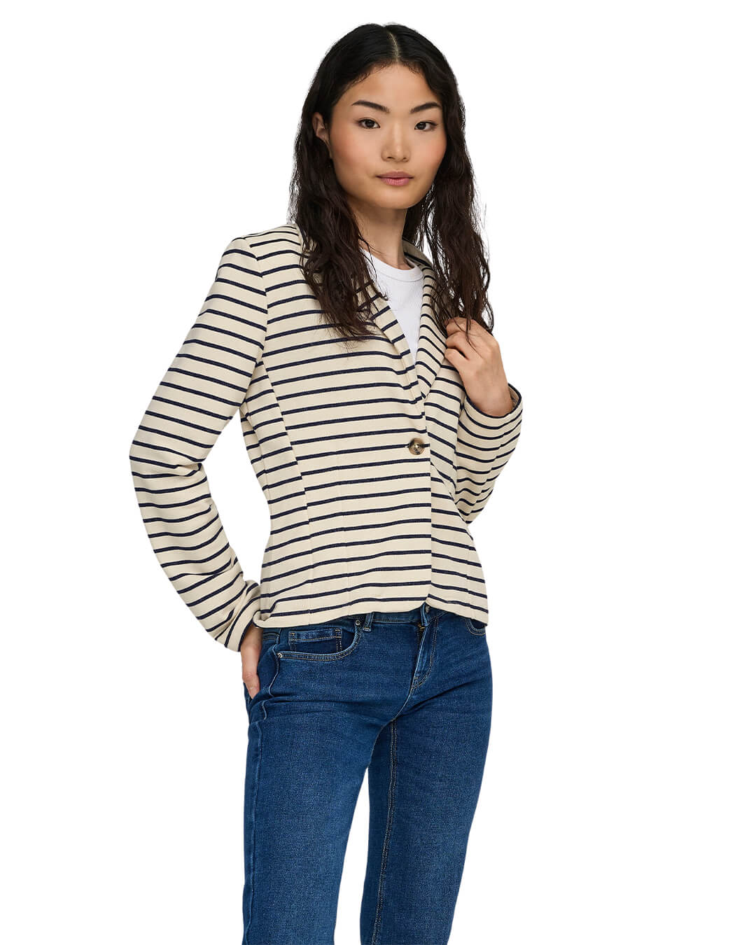 Only Jumpers Only Green Stripes Onlnelson Cardigan