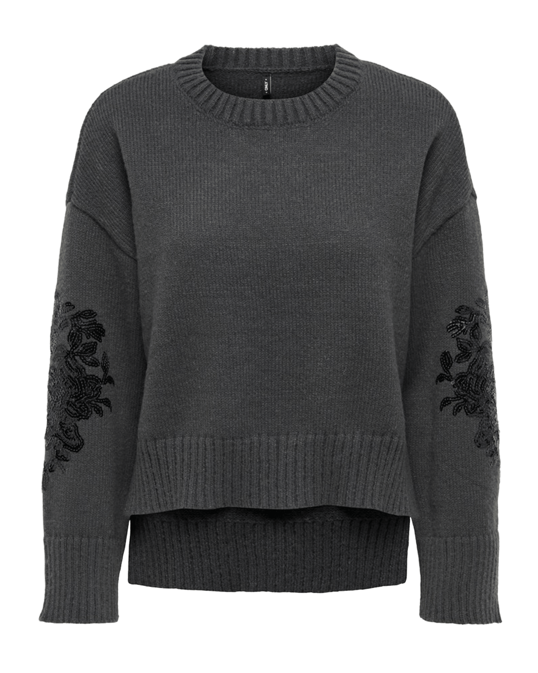 Only Jumpers Only Grey Annika Sequin Round Neck Jumper