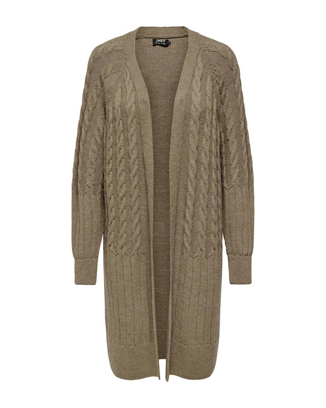 Only Jumpers Only Leise Brown Long Sleeved Cable Knit Cardigan