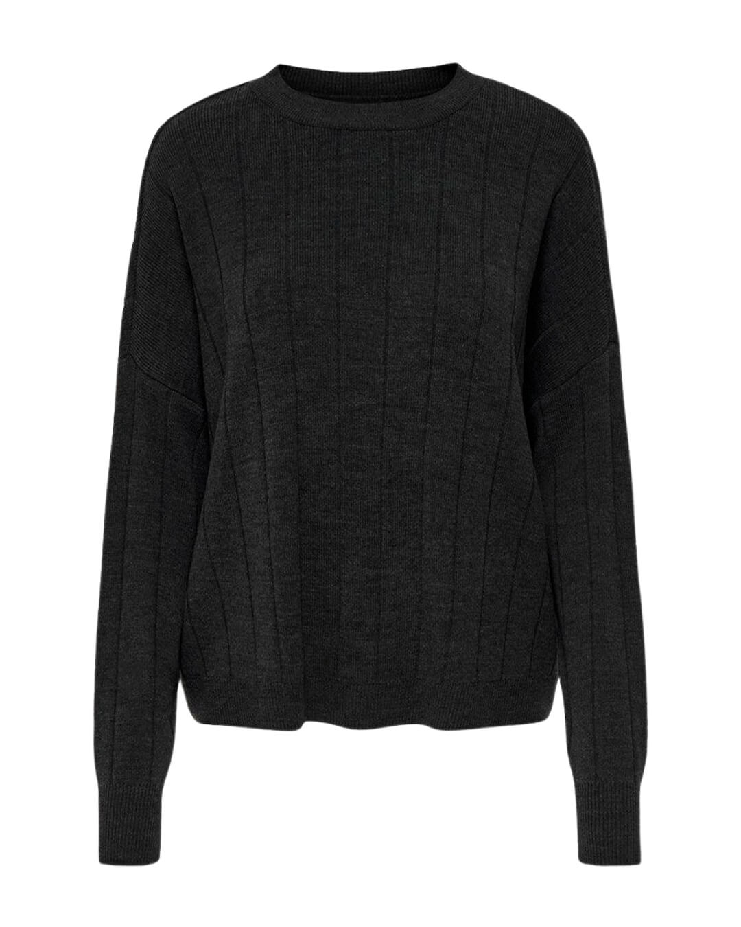 Only Jumpers Only Tess Dark Grey Melange Crew Neck Jumper