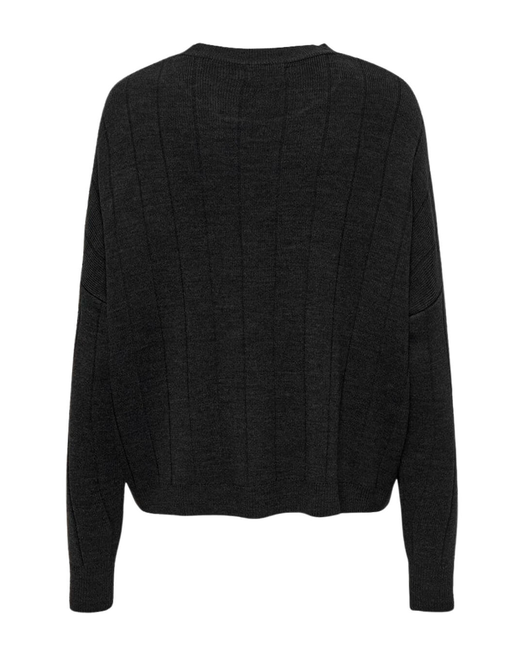 Only Jumpers Only Tess Dark Grey Melange Crew Neck Jumper