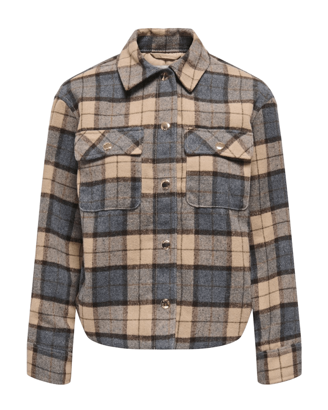 Only Outerwear Only Brown Giorgia Check Shacket