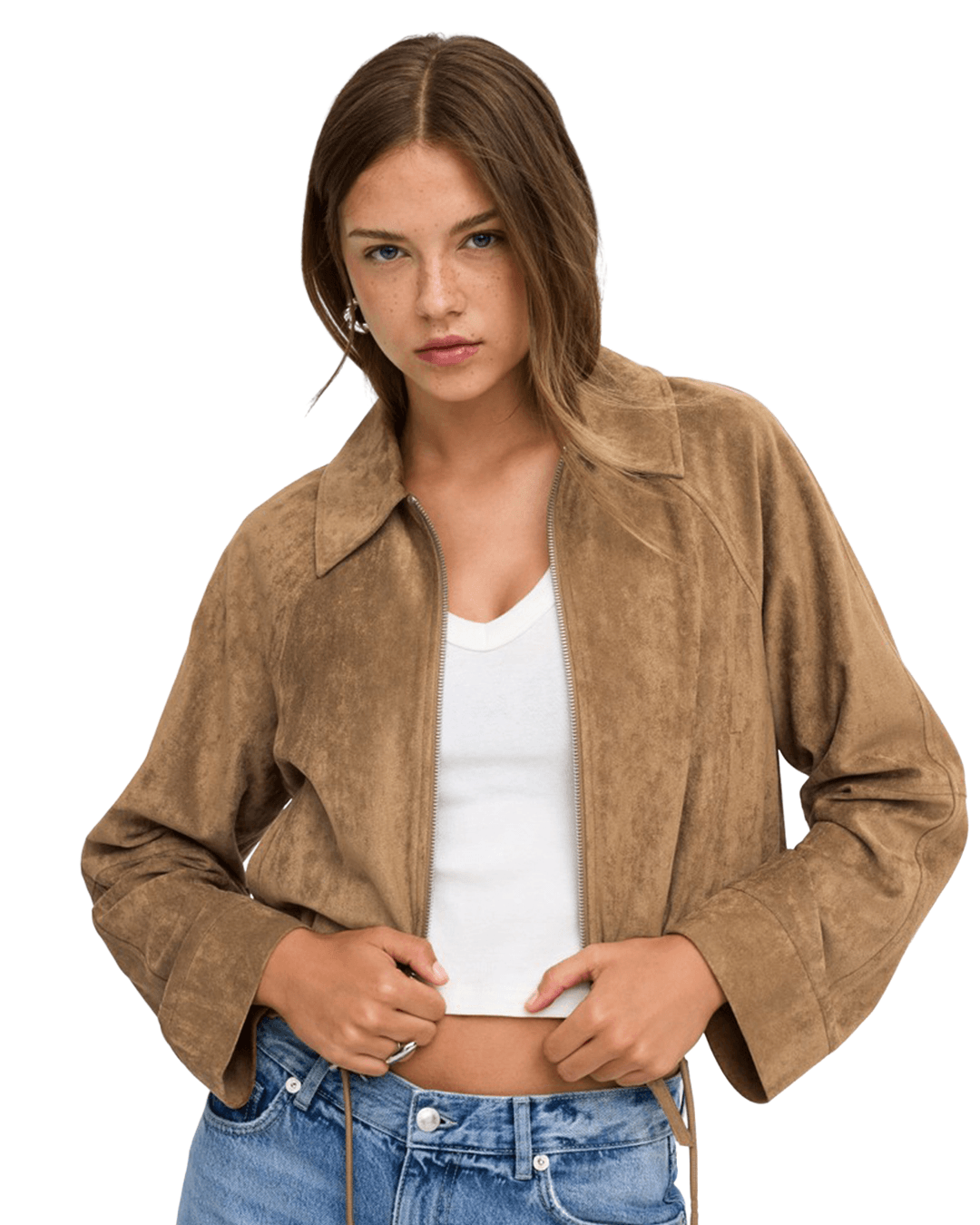 Only Outerwear Only Brown Lixa Faux Suede Jacket