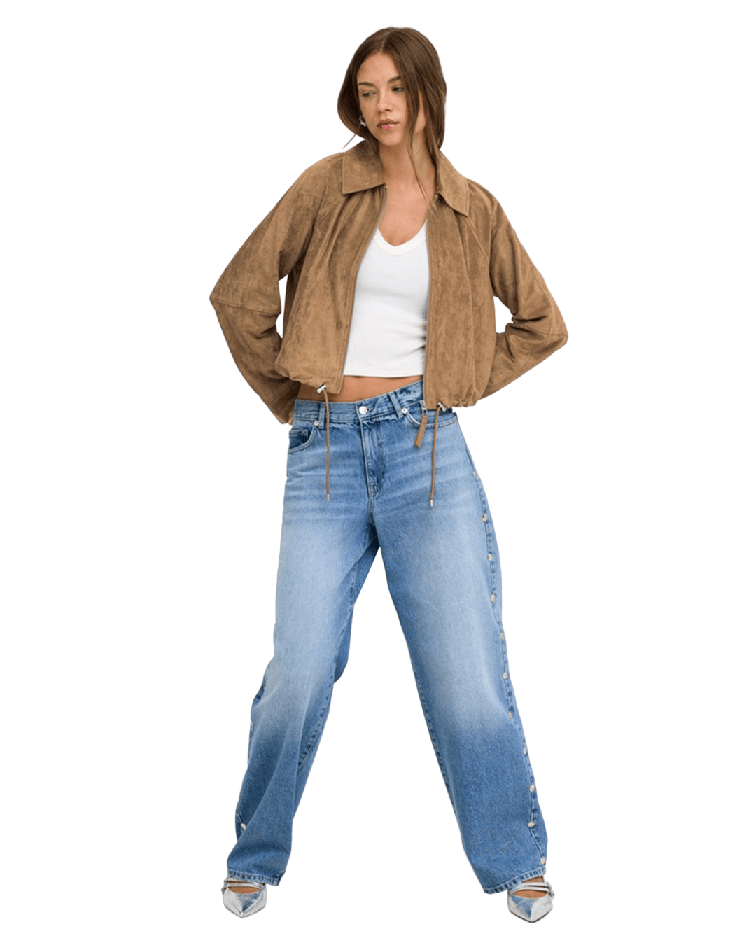 Only Outerwear Only Brown Lixa Faux Suede Jacket