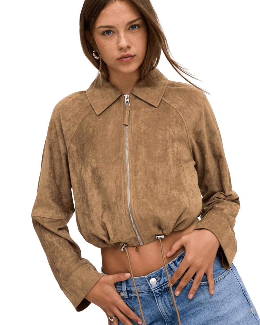Only Outerwear Only Brown Lixa Faux Suede Jacket