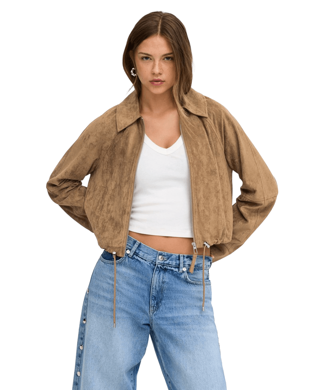 Only Outerwear Only Brown Lixa Faux Suede Jacket