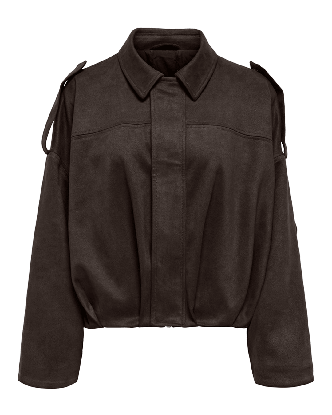 Only Outerwear Only Brown Moon-Stina Faux Suede Bomber Jacket