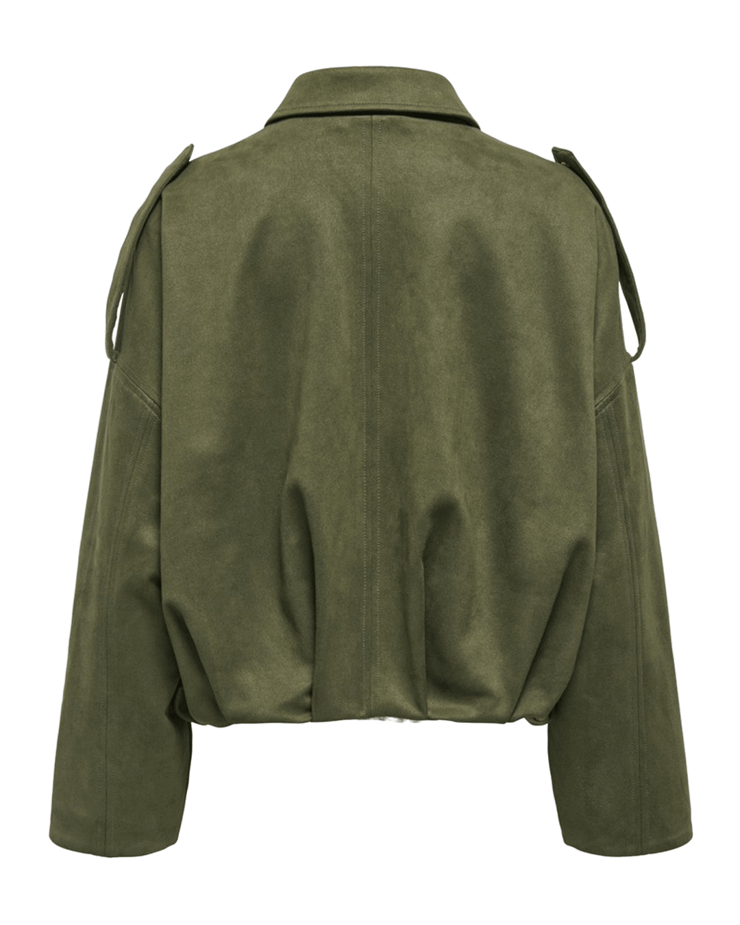 Only Outerwear Only Green Moon-Stina Faux Suede Bomber Jacket