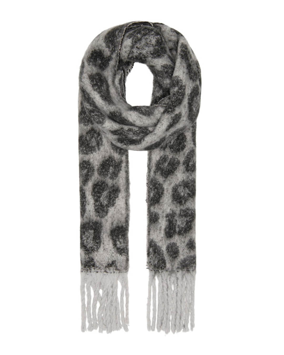 Only Scarves One Size Only Sylvia Grey Leopard Scarf